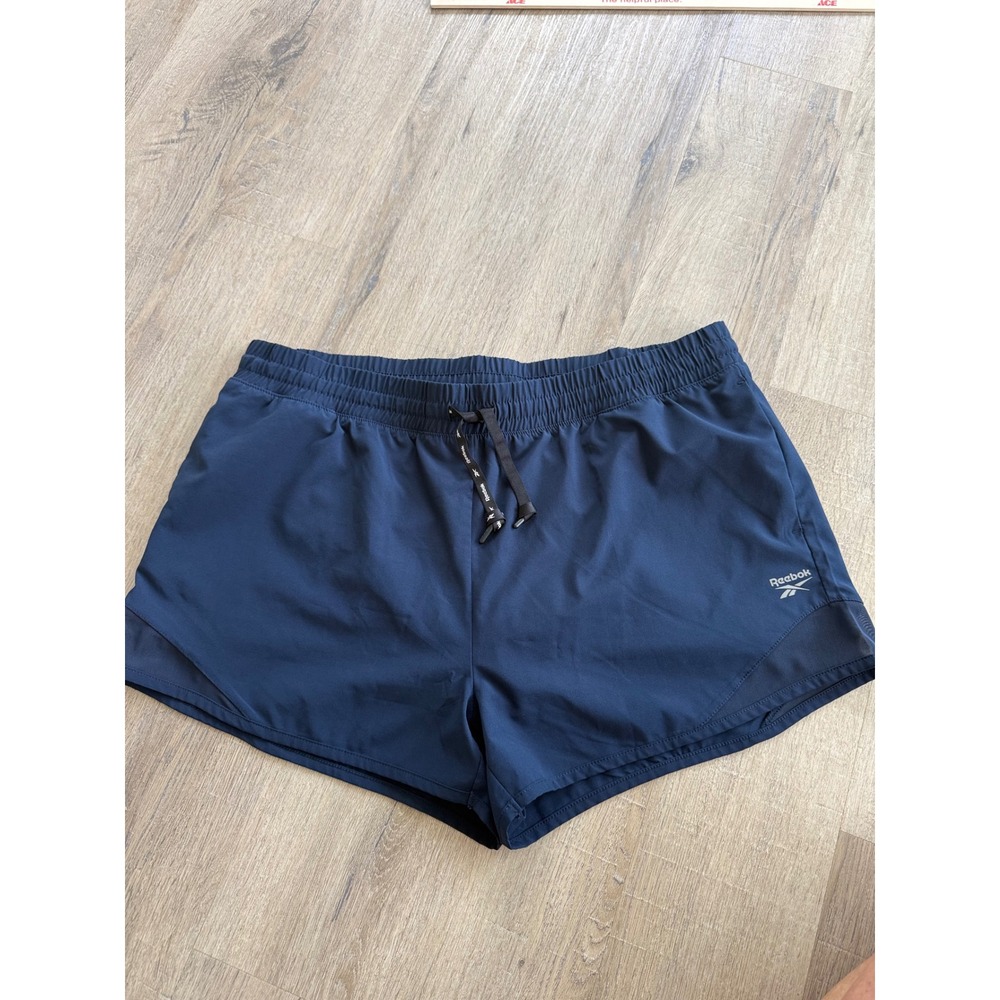 Reebok Navy Blue Mesh Trim Athletic Running Shorts XL RN 117927